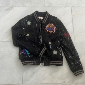 Kids size 7 sparkly black jacket
